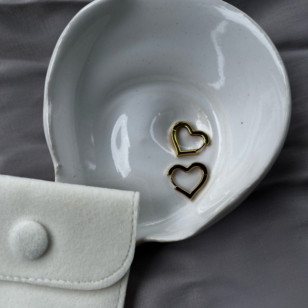 HEART Gold Plated Hoop Earrings -Large